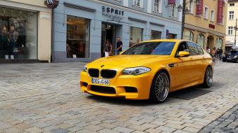 Bmw streets cars yellow german wallpaper