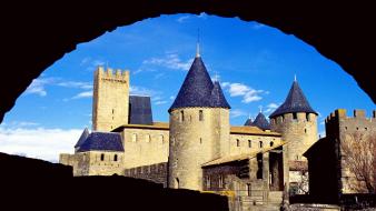 Castles france buildings carcassonne cities chateau wallpaper