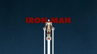 Minimalistic iron man stars flying superheroes marvel comics wallpaper
