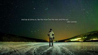 Outer space stars quotes john lennon beetles wallpaper