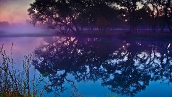 Water sunset nature trees curvy wallpaper