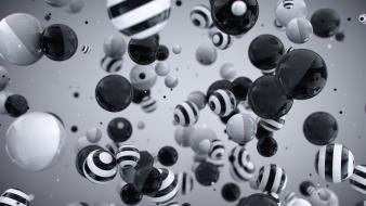 Abstract black and white balls spheres wallpaper