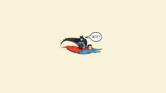 Batman minimalistic flying superman humor wtf funny wallpaper