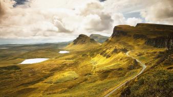 Hills scotland roads lakes isle of skye