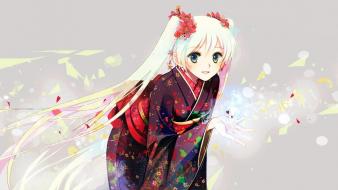 Miku long hair kimono twintails japanese clothes wallpaper