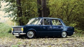 Nature trees forest cars lada old 2101 russian wallpaper