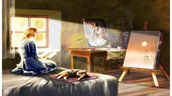 Paintings facebook timeline sunlight sitting cover bedroom easel