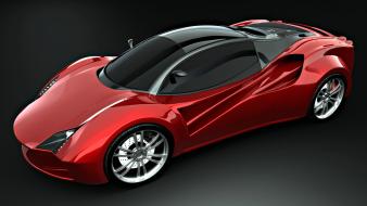 Red cars ferrari concept art vehicles wallpaper