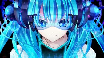 Vocaloid hatsune miku blue eyes twintails cyan hair wallpaper