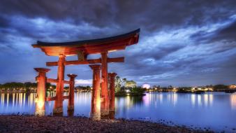 Water japan torii japanese architecture wallpaper