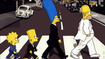 Abbey road homer simpson the simpsons wallpaper