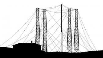 Black and white minimalistic xkcd tower wallpaper