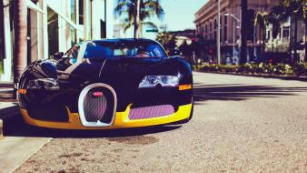 Cars bugatti veyron usa sunlight roads palmtree wallpaper
