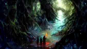 Forest fantasy art wallpaper