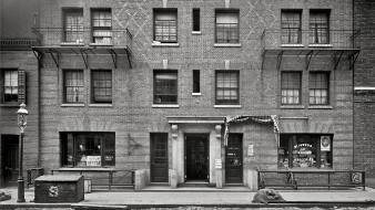 City grayscale historical apartments cobblestones amin peyrovi wallpaper