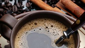 Coffee beans beverages cups cinnamon wallpaper