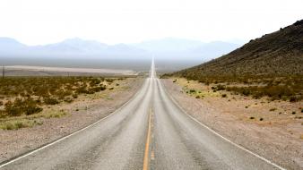 Roads desert road infinity long wallpaper