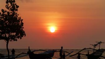 Sunset clouds beach bali skies wallpaper