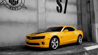 Yellow cars bumblebee transformer camaro wallpaper