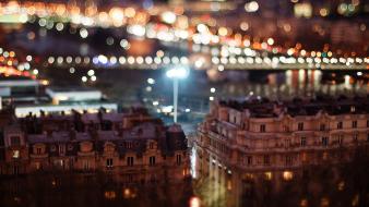 Buildings bokeh tilt-shift shift city night