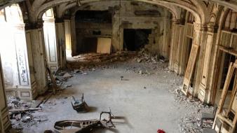 Cityscapes piano room urban theatre abandoned wallpaper