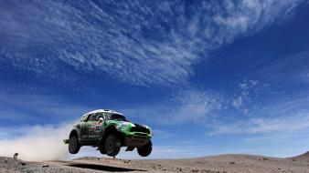 Dakar racing races cars jump mini motorsport wallpaper