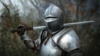 Knights armor artwork swords wallpaper