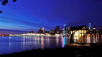 Landscapes night vancouver cities skies