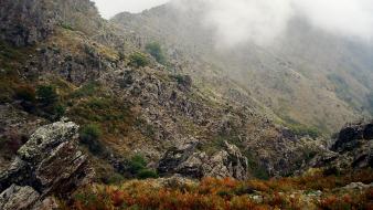 Mountains landscapes france stones fog europe wallpaper
