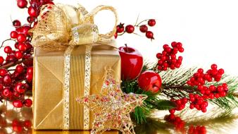 White background christmas gifts toys wallpaper