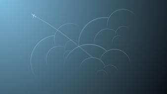 Clouds aircraft minimalistic the sky wallpaper
