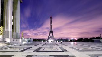 Eiffel tower paris france squares evening cities wallpaper