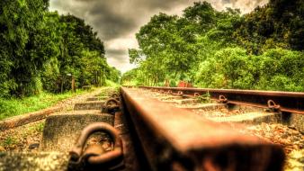 Hdr photography railway wallpaper