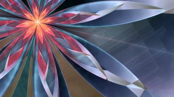 Abstract flowers fractals digital art glow