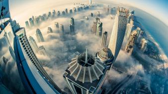 Clouds skyscrapers skyscapes viewscape wallpaper