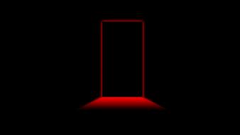 Creepy minimalistic red light black background doors wallpaper