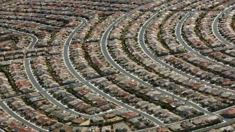 Houses national geographic roads suburbs aerial view wallpaper