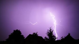 Landscapes nature elements lilac lightning sky wallpaper