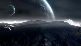 Planets space falling sky wallpaper