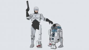 Star wars minimalistic r2d2 robocop artwork wallpaper