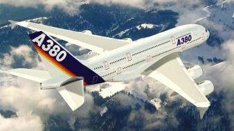 Aircraft airbus a380-800 aviation wallpaper