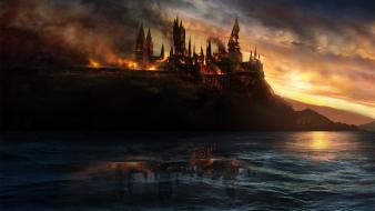 And the deathly hallows artwork reflections hogwarts wallpaper
