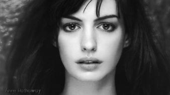 Anne hathaway actress monochrome faces factor portraits