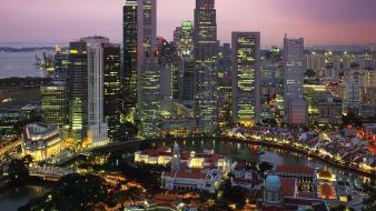 Cityscapes night singapore cities wallpaper