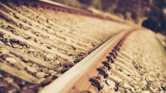 Close-up railroad tracks wallpaper