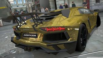 Gold chrome gran turismo lamborghini aventador 5