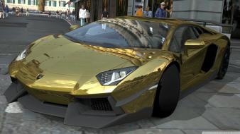 Gold chrome gran turismo lamborghini aventador