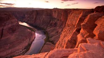 Sunset landscapes nature horseshoe bend wallpaper