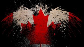 Eagles canada flags black background wallpaper