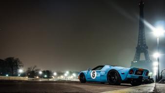 Eiffel tower paris ford gt gt40 low-angle shot wallpaper